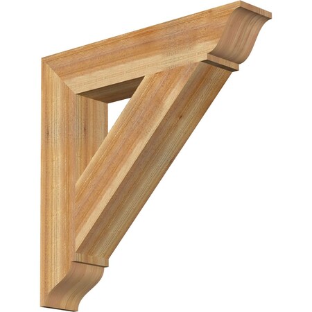 Ekena Millwork Traditional Traditional Rough Sawn Bracket, Western Red Cedar, 6"W x 32"D x 32"H BKT06X32X32TRA01RWR